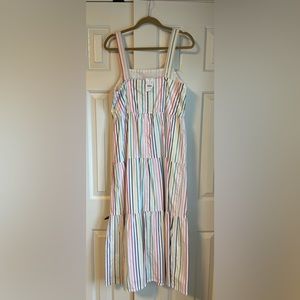 J Crew outlet rainbow strip maxi dress